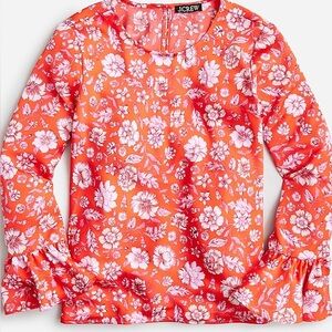 J.Crew Floral Orange Blouse